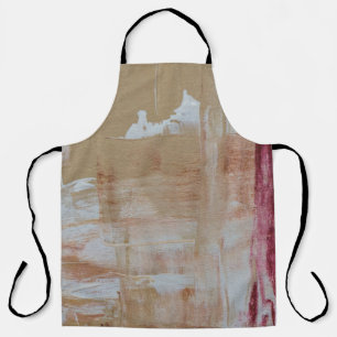 Brown and white abstract painting apron