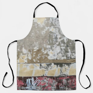 Brown and white abstract painting apron