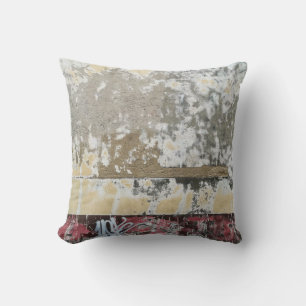 Brown and white abstract painting cushion