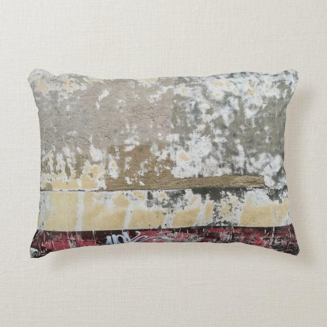 Brown and white abstract painting decorative cushion (Front)