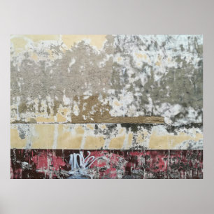Brown and white abstract painting poster