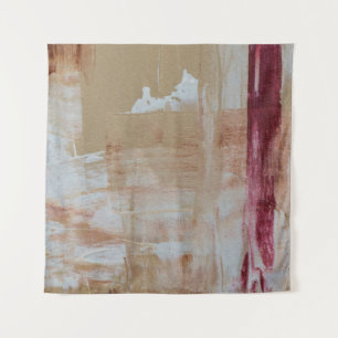 Brown and white abstract painting tapestry