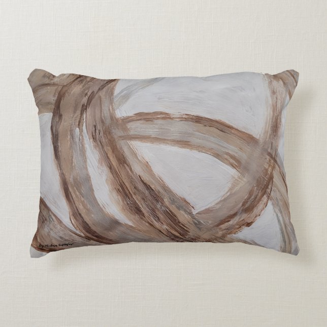 Brown And White Accent Pillow (Front)