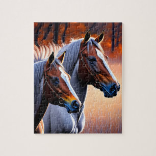 Brown And White Brumby Horses, Jigsaw Puzzle