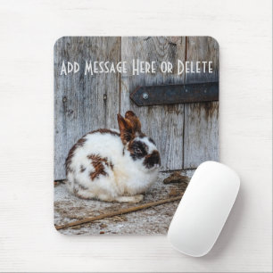 Brown and White Bunny  Rabbit on the Farm Mouse Pad
