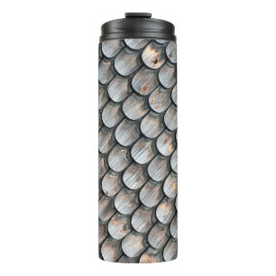 Brown and white ceramic tile thermal tumbler