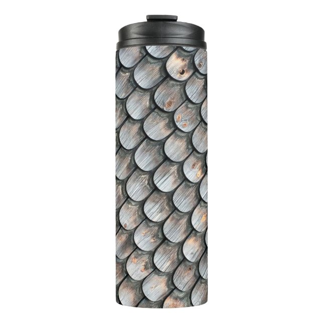 Brown and white ceramic tile thermal tumbler (Front)