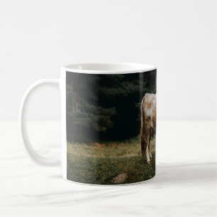 BROWN AND WHITE CHAINED COW COFFEE MUG
