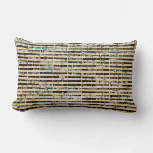 Brown and white concrete building lumbar cushion