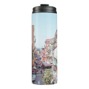 BROWN AND WHITE CONCRETE BUILDINGS THERMAL TUMBLER