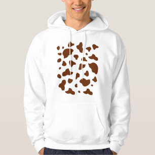 Brown and White Cow Animal Print Pattern Costume H Hoodie