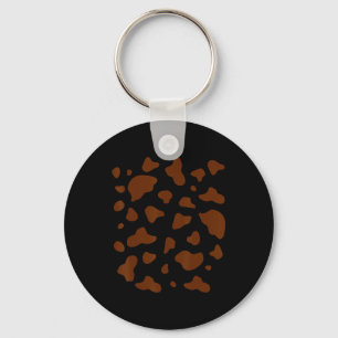 Brown And White Cow Animal Print Pattern Costume H Key Ring