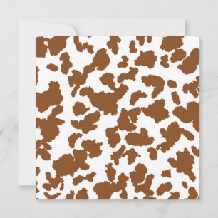 Brown And White Cow Hide Fur Pattern Holiday Card