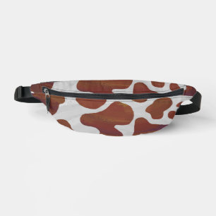 Brown and White Cow Pattern Bum Bags