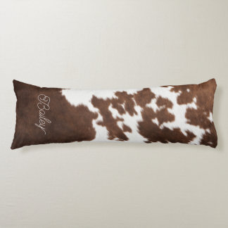 Brown and White Cowhide Body Cushion