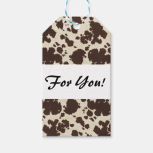 Brown and White Cowhide gift tags