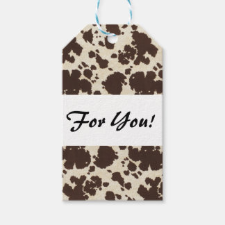 Brown and White Cowhide gift tags