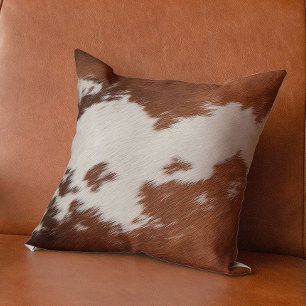 Brown and white cowhide texture 2 cushion