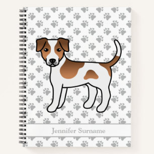 Brown And White Danish-Swedish Farmdog & Name Notebook