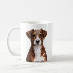 Brown and White Dog Portrait Coffee Mug