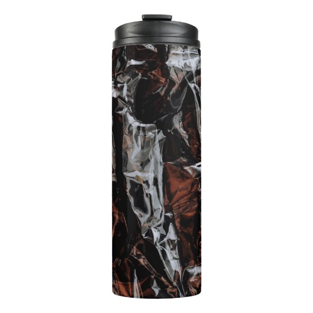Brown and white dried leaves thermal tumbler (Front)