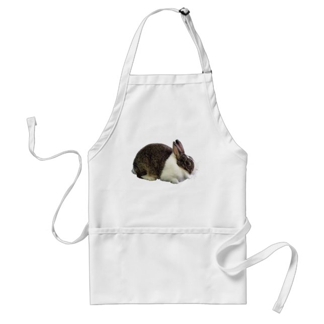 Brown and White Dutch Rabbit Standard Apron (Front)