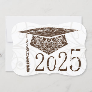 Brown and White Floral Cap 2025 Card