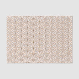 Brown and White Floral Pattern Tissue Paper