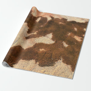 Brown and white floral textile wrapping paper