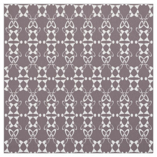Brown and white geometric ornament pattern fabric