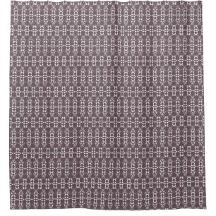 Brown and white geometric ornament pattern shower curtain