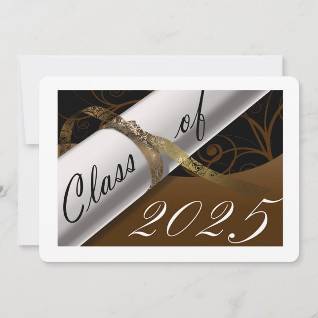 Brown and White Graduation Announcement (Front)