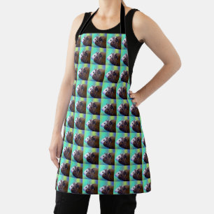 Brown And White Guinea Pig Brick Pattern,  Apron
