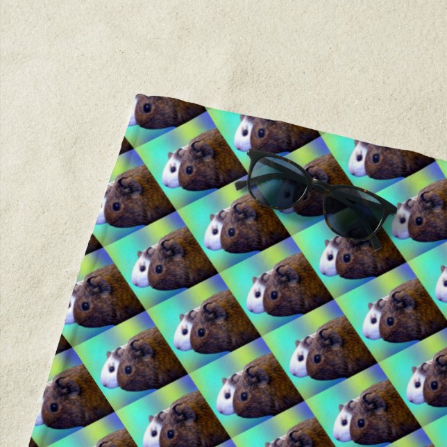 Brown And White Guinea Pig Brick Pattern,  Beach Towel (In Situ)