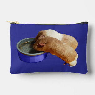 Brown And White Guinea Pig Drinking, Accessory Pouch