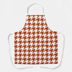 Brown and White Houndstooth Check Apron