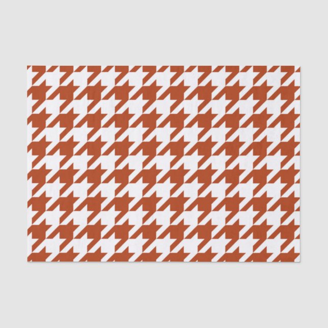 Brown and White Houndstooth Check Tissue Paper (Front)