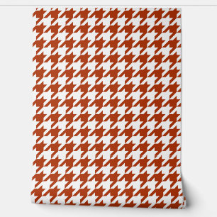 Brown and White Houndstooth Check Wallpaper