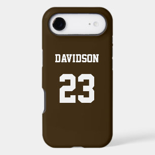 Brown and White Jersey Name Number