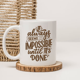 Brown and White Minimalist Coffee Mug
