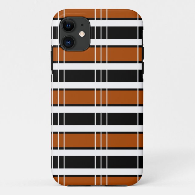 Brown and White Plaid  Case-Mate iPhone Case (Back)