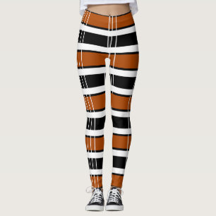 Brown and White Plaid Leggings