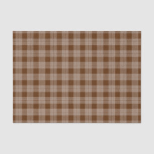 Brown and White Plaid Tartan Pattern Tissue Paper