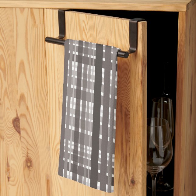 Brown and white plaid tea towel (Thirds Fold)