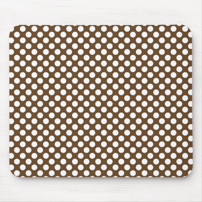 Brown and White Polka Dot Mouse Pad (Front)