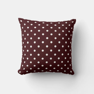 Brown and White Polka Dot Pattern Cushion