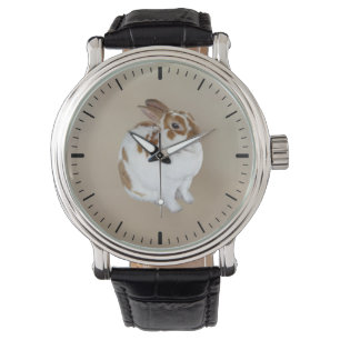 Brown and White Rex Rabbit Watch