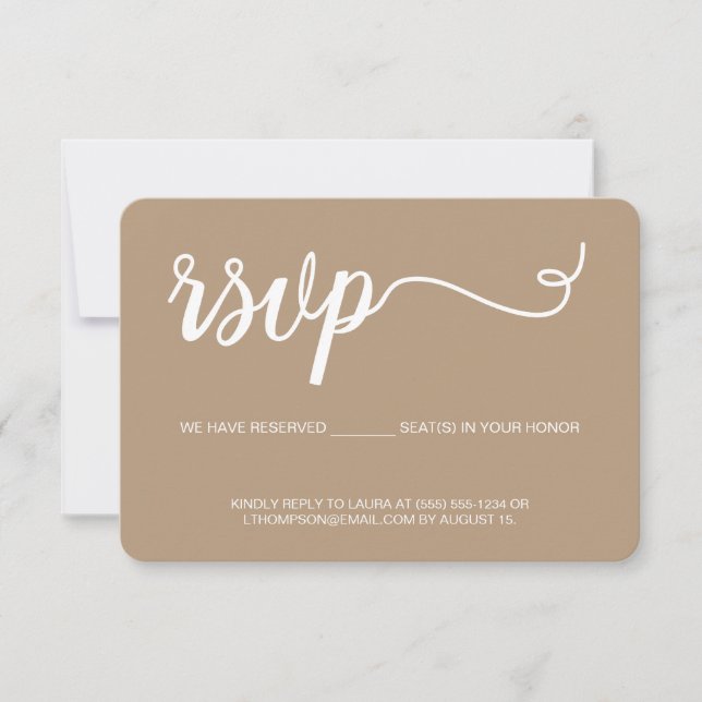  Brown and White RSVP email response (Front)