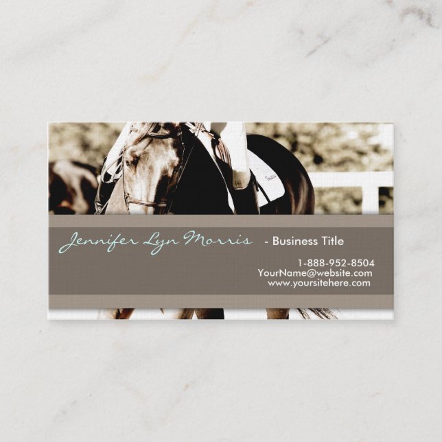 Brown and White Show Horse Business Card (Front)