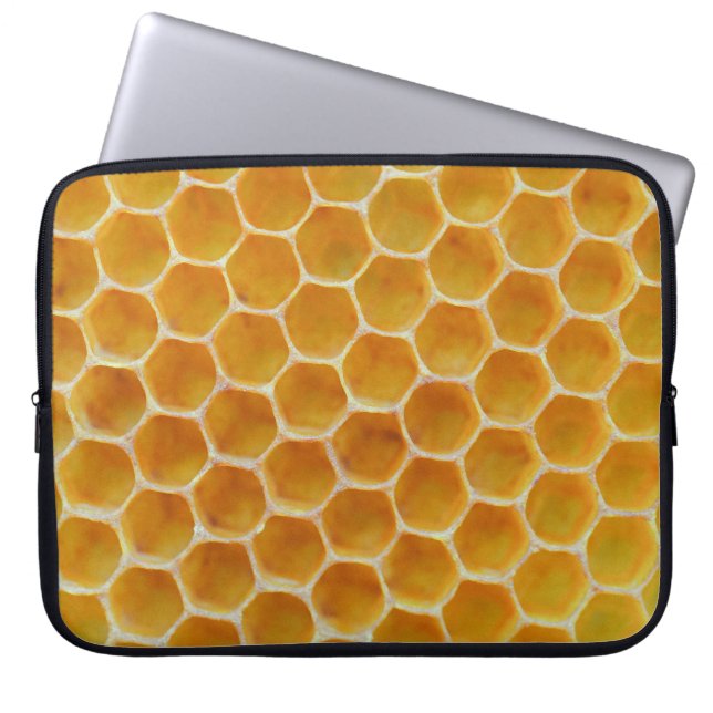 Brown and white square pattern laptop sleeve (Front)